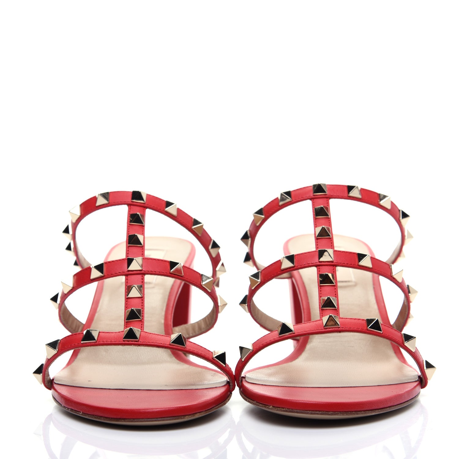 Valentino Garavani Calfskin Rockstud 60mm Caged Slide Sandals 41 Rosso Valentino 2 of 13