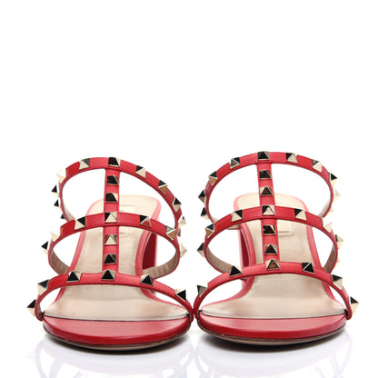 Valentino Garavani Calfskin Rockstud 60mm Caged Slide Sandals 41 Rosso Valentino 2 of 13