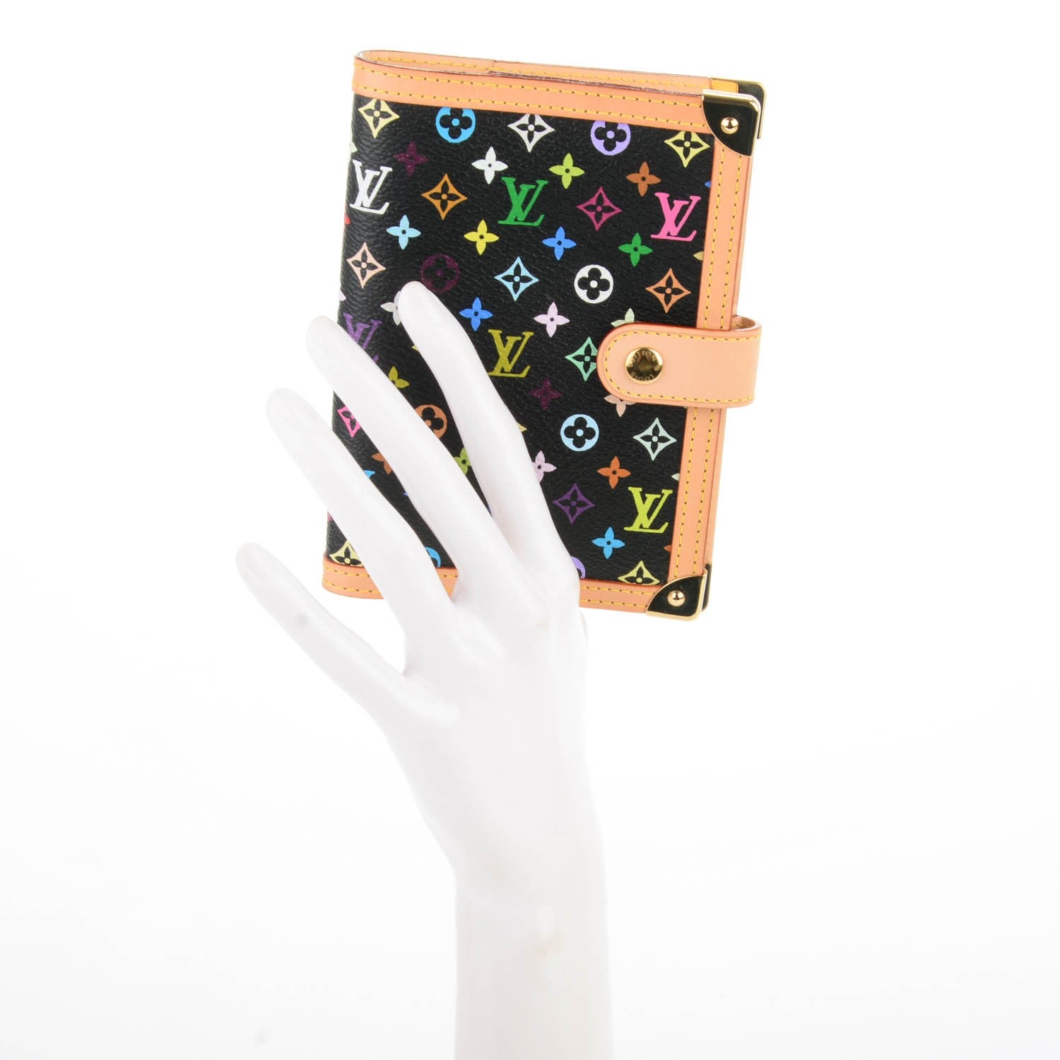 Louis Vuitton Monogram Multicolor Small Ring Agenda Cover Black 2 of 7