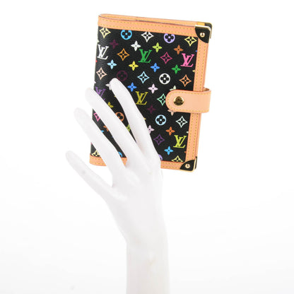 Louis Vuitton Monogram Multicolor Small Ring Agenda Cover Black 2 of 7