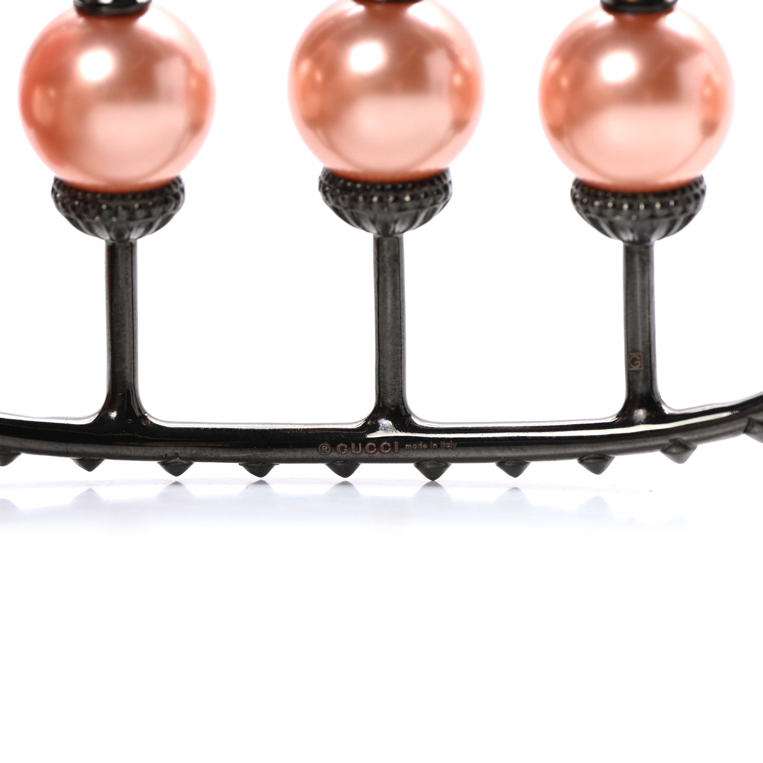 Gucci Metal Pearl Multi-Finger Ring Pink 4 of 5