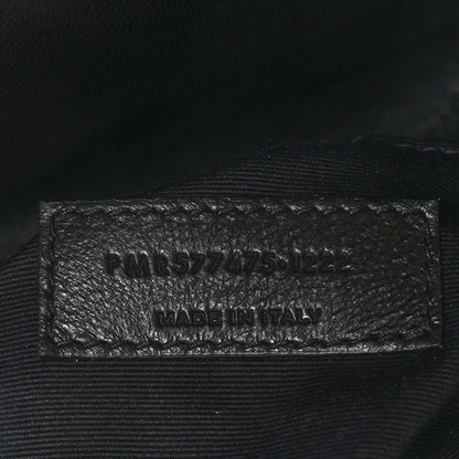Saint Laurent Lambskin Quilted Tri-Metal Medium Loulou Puffer Monogram Chain Satchel Black 7 of 9
