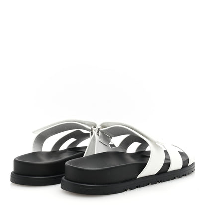 Hermes Calfskin Womens Chypre Sandals 39 White 4 of 8