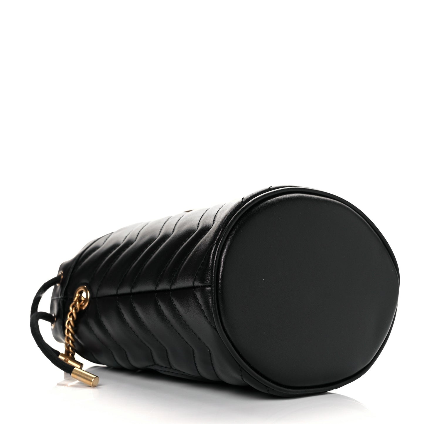 Calfskin Matelasse Mini GG Marmont 2.0 Bucket Bag Black