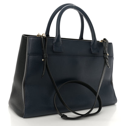 Chanel Grained Calfskin Neo Executive Shopper Tote Dark Blue Black 3 of 16