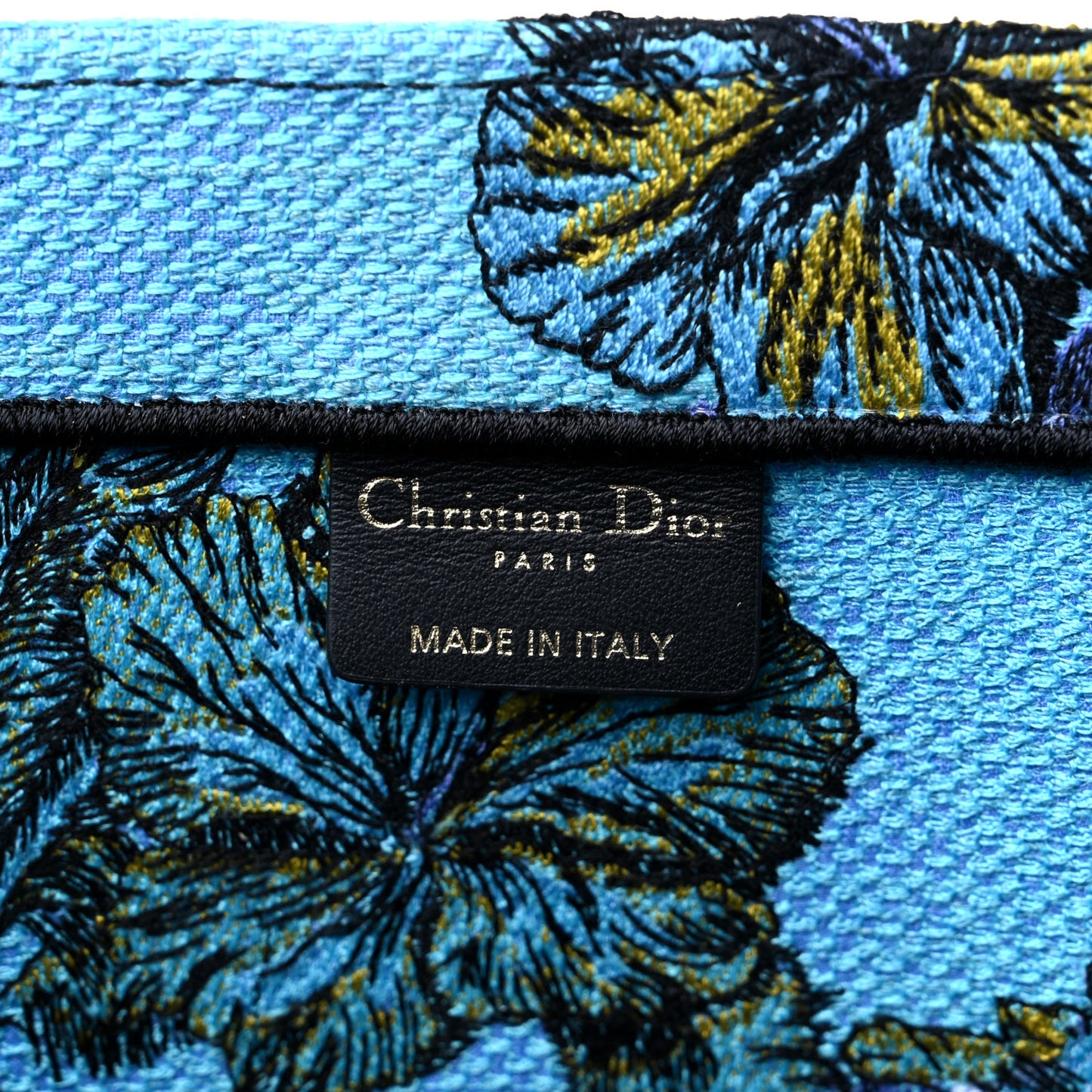 Canvas Embroidered Large Toile de Jouy Voyage Book Tote Celestial Blue