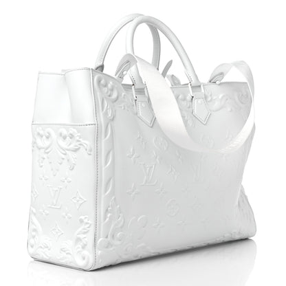 Louis Vuitton Calfskin LV Ornament Sac Plat 24H Optic White 3 of 14