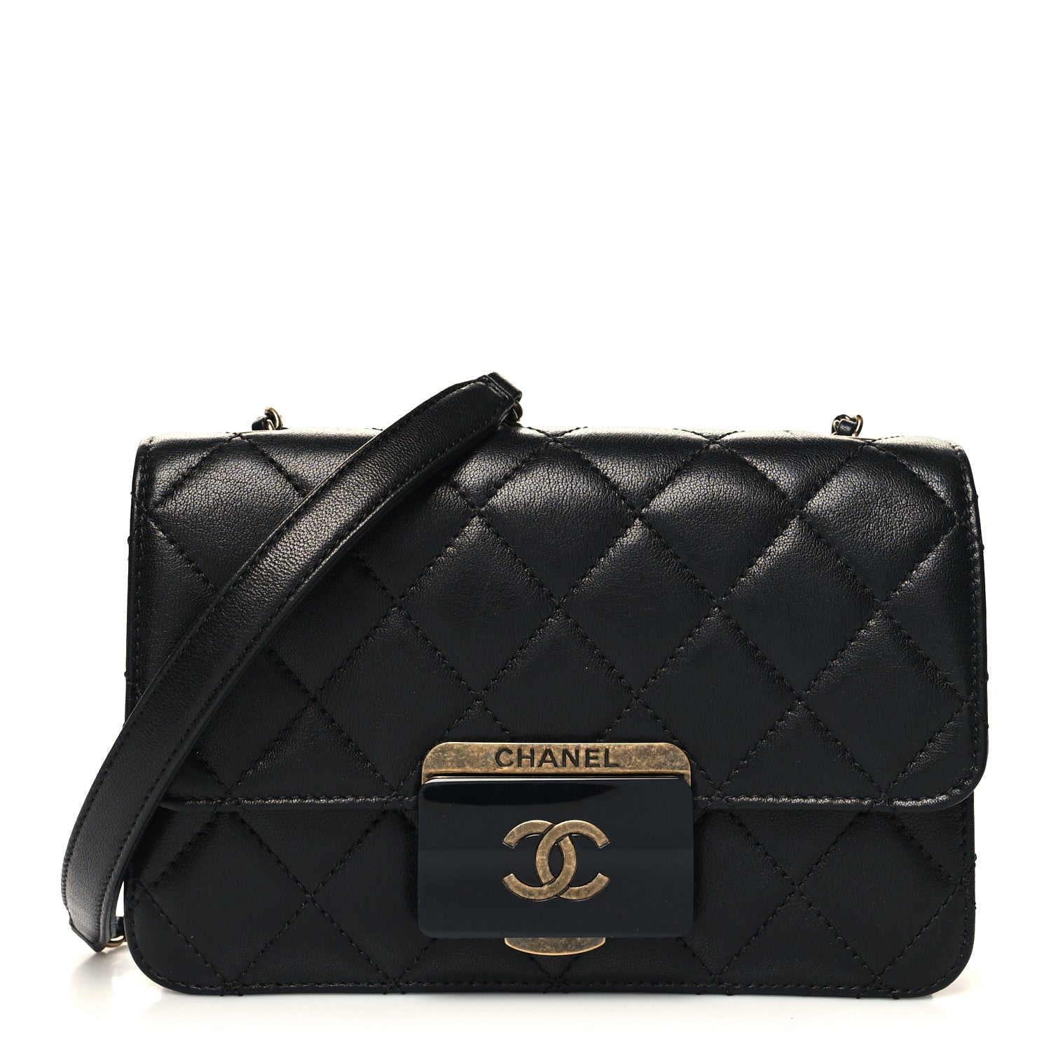 Chanel Sheepskin Quilted Mini Beauty Lock Flap Black 1 of 11