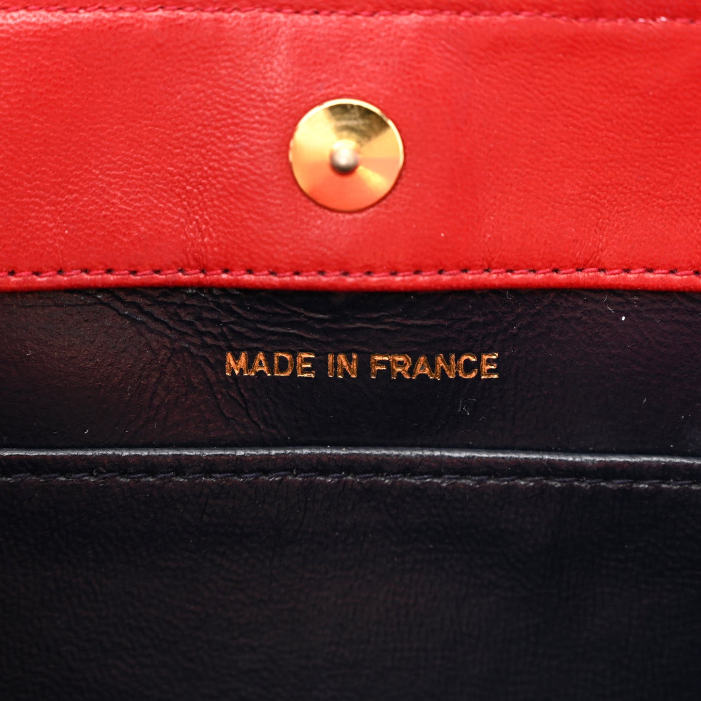 Lambskin Quilted Framed Bag Red Black