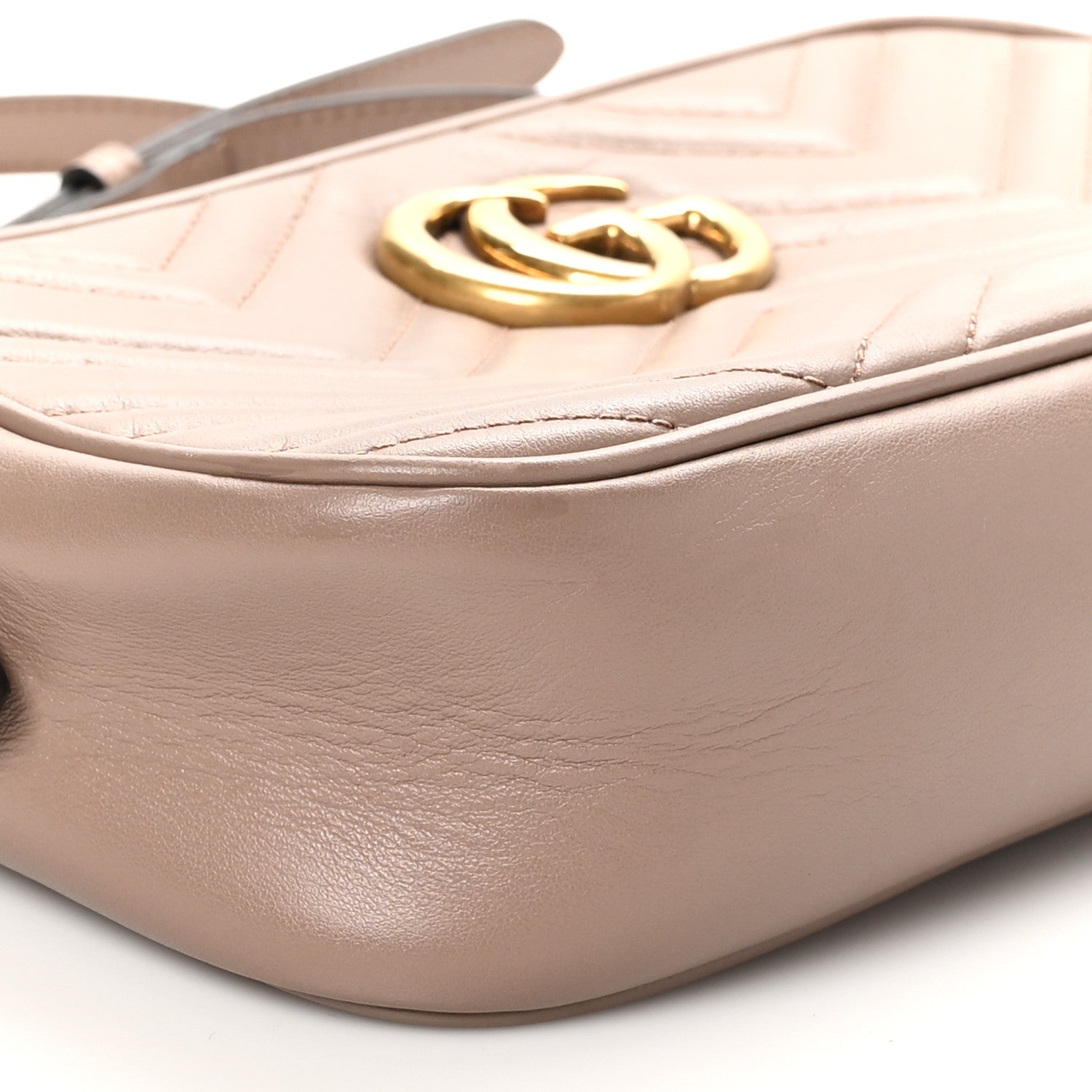 Gucci Calfskin Matelasse Small GG Marmont Chain Shoulder Bag Porcelain Rose 9 of 11
