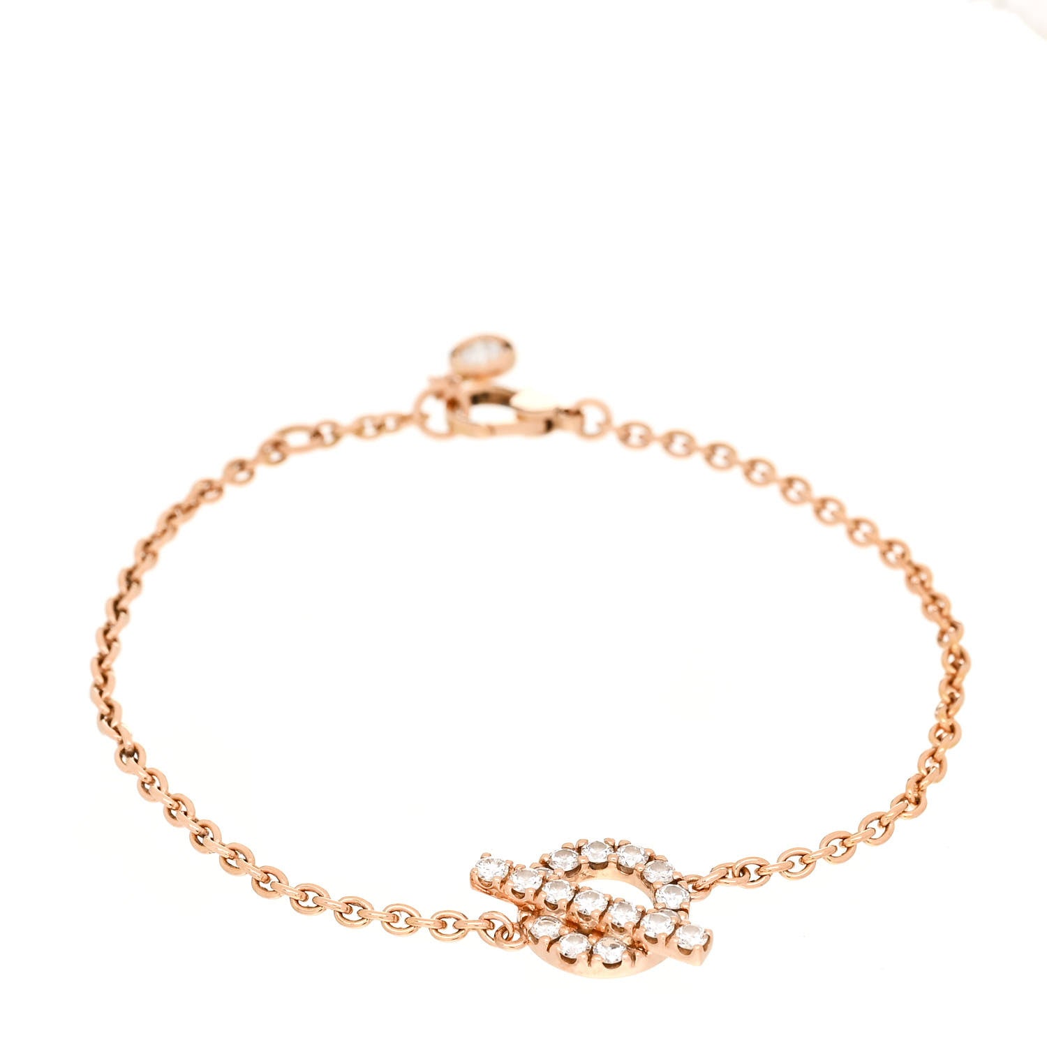 Hermes 18K Rose Gold Diamond Finesse Bracelet SH 1 of 4
