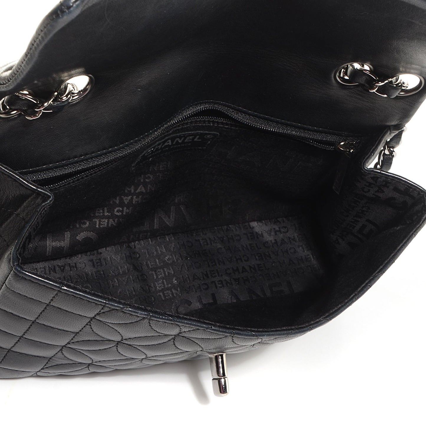 Lambskin Quilted Medium Single Flap Black