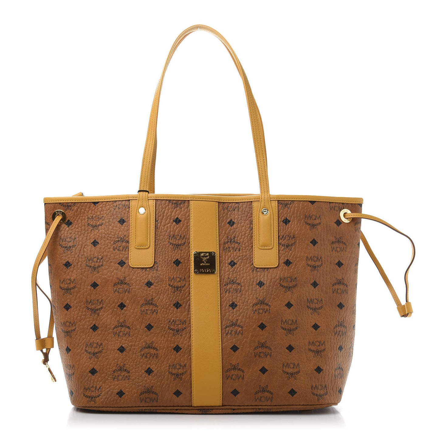 Visetos Medium Liz Reversible Shopper Tote Cognac Yellow