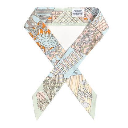 Hermes Silk De l'Ombrelle Aux Duels Twilly Ciel Rose Pale Orange 1 of 3