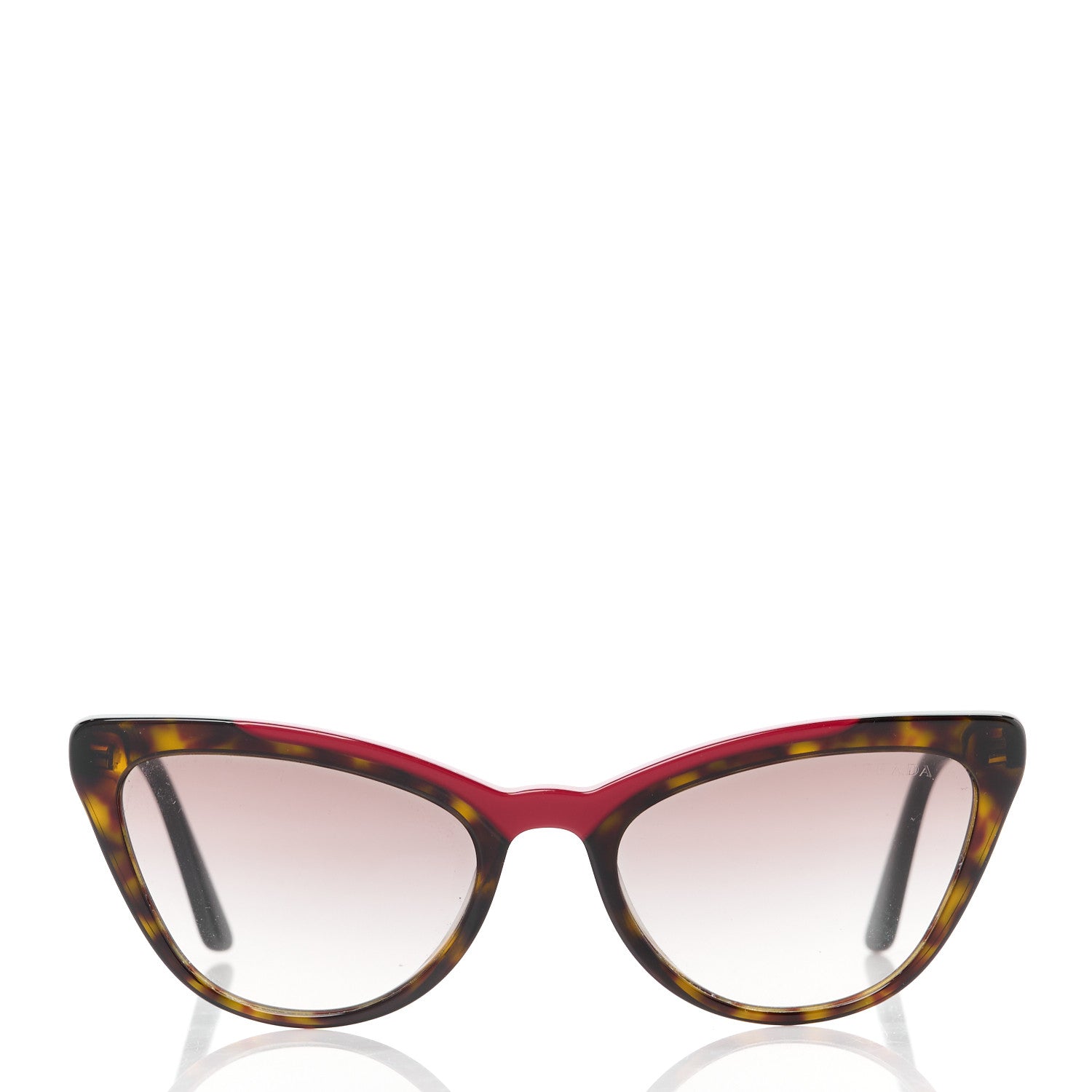 Prada Acetate Cat Eye Sunglasses SPR 01V Tortoise Red 2 of 8