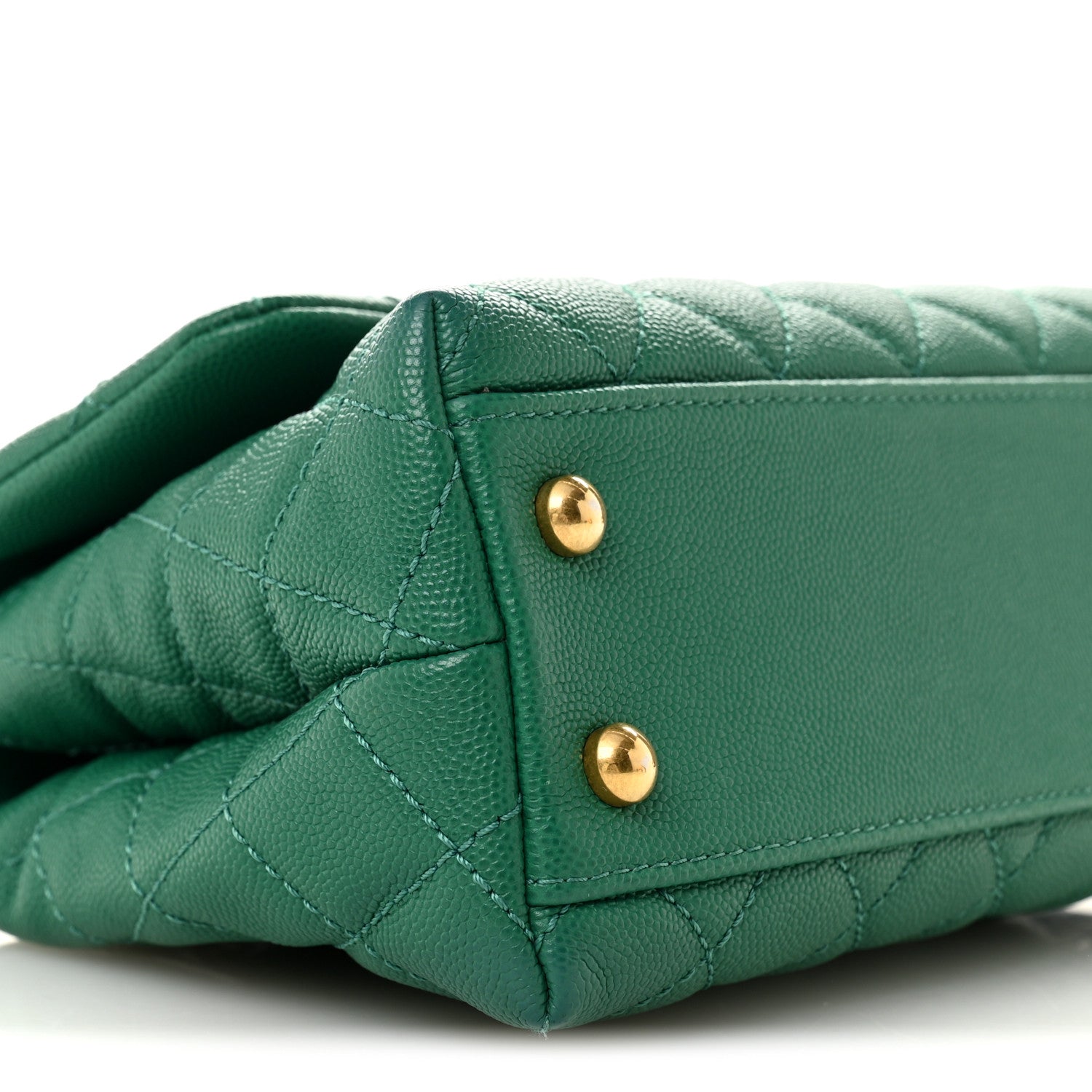 Chanel Caviar Quilted Mini Coco Handle Flap Green 9 of 13