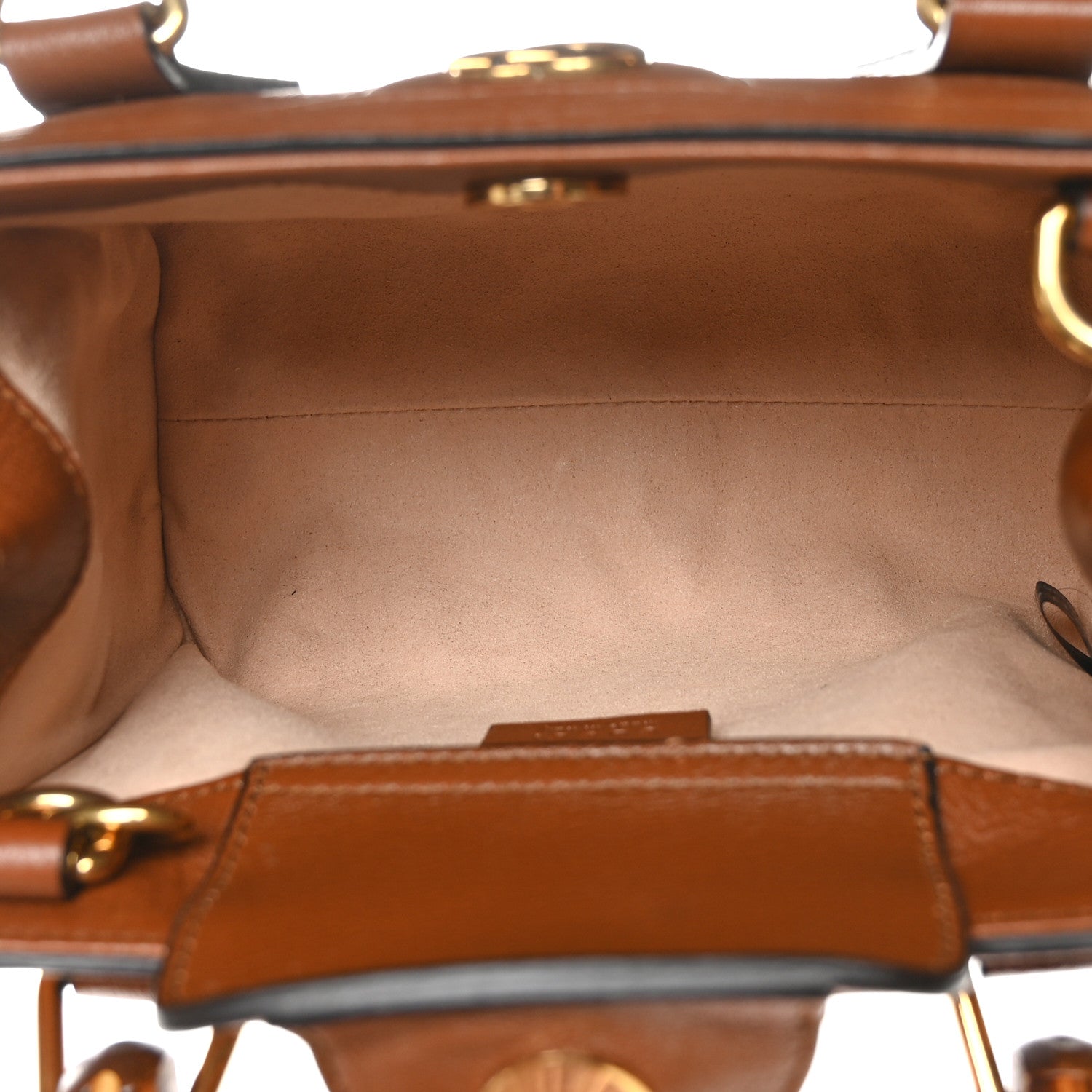 Gucci Wonka Grain Calfskin Mini Diana Tote Bag Cuir Orange Fluo 5 of 10