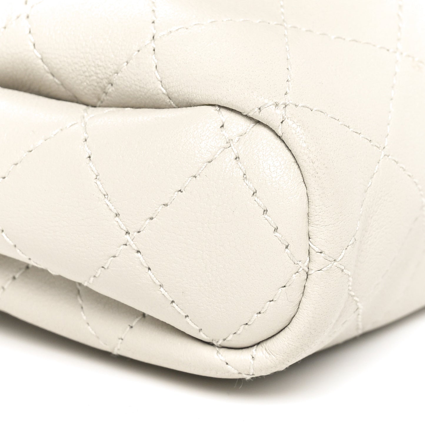 Lambskin Quilted Monogram Mini Nolita Blanc Vintage