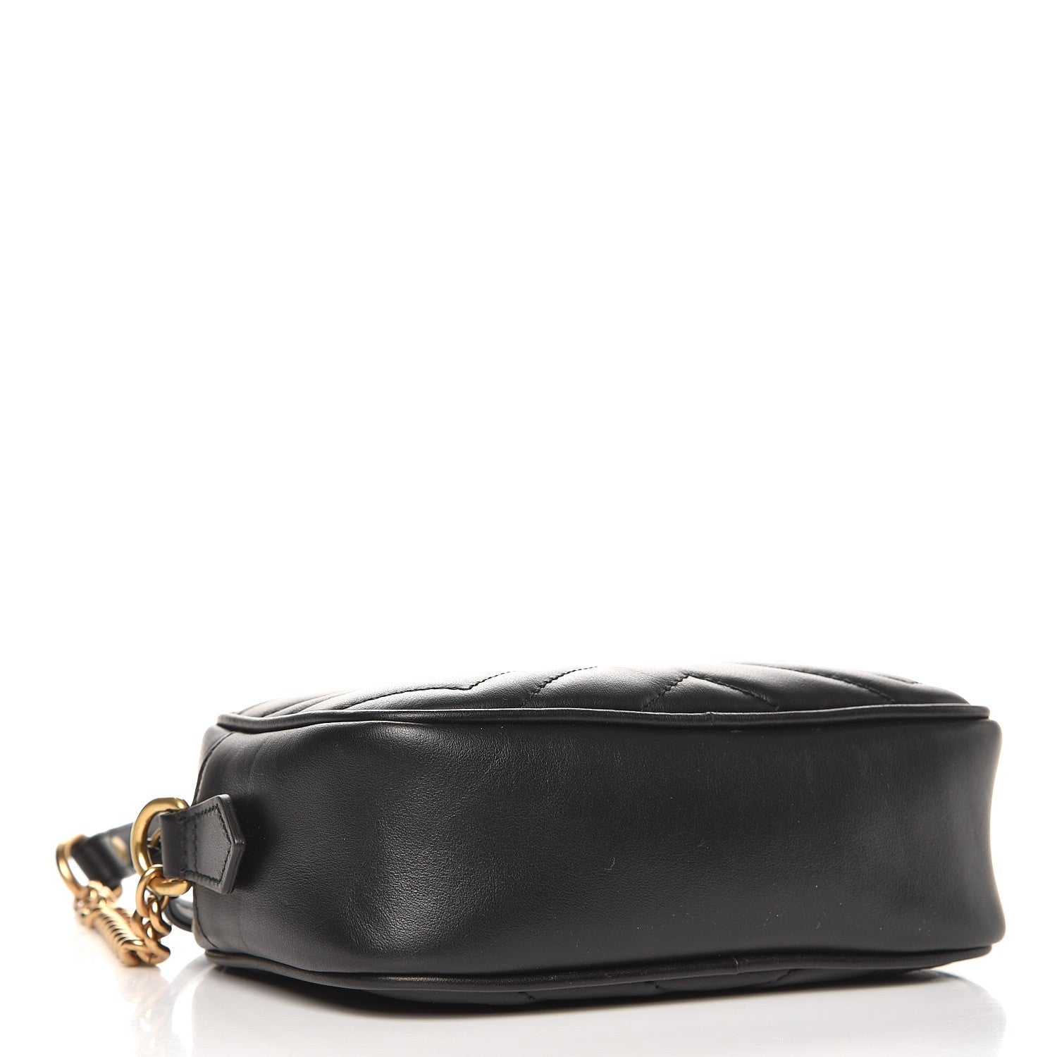 Gucci Calfskin Matelasse Mini GG Marmont Chain Shoulder Bag Black 4 of 7