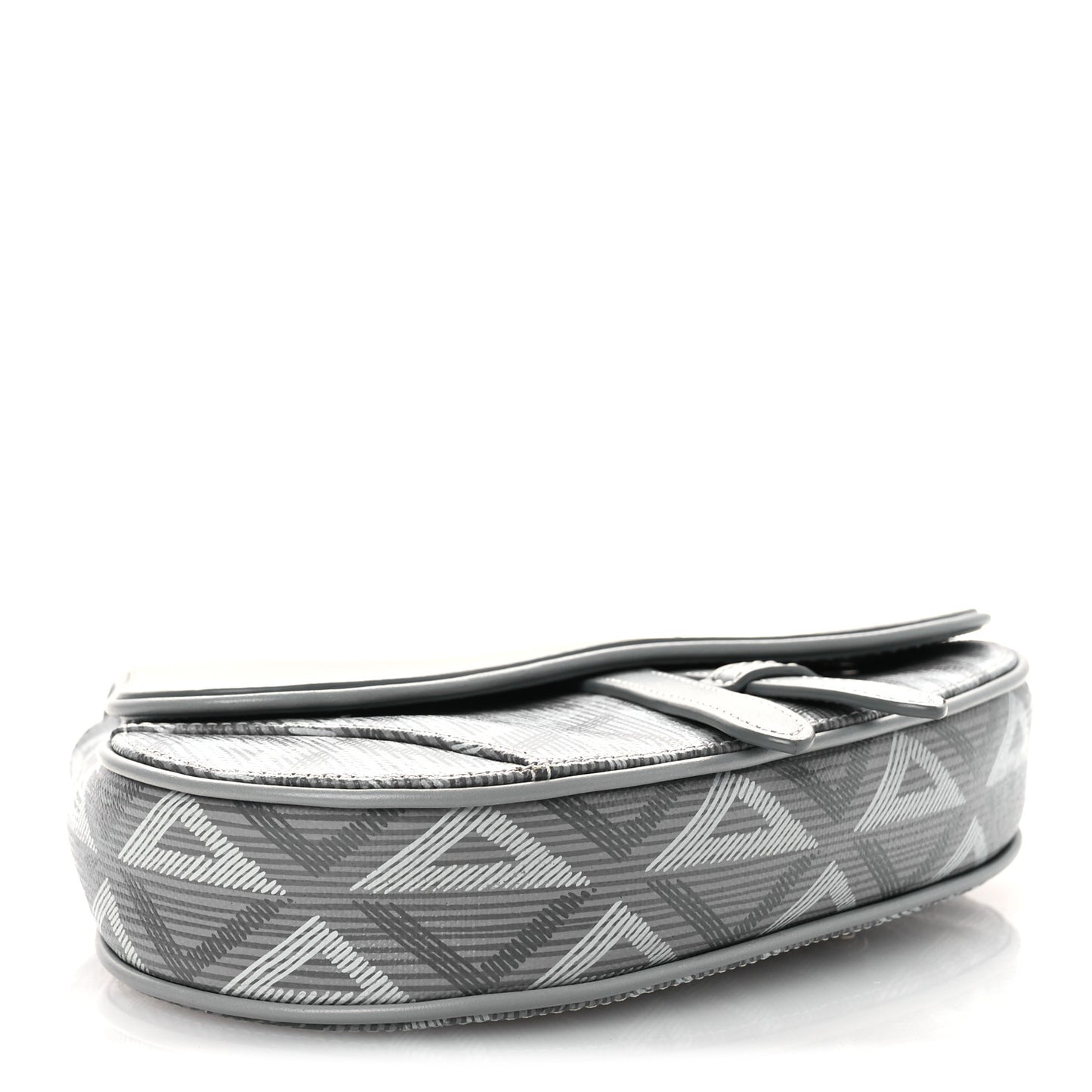 Coated Canvas CD Diamond Mens Mini Saddle Bag Grey