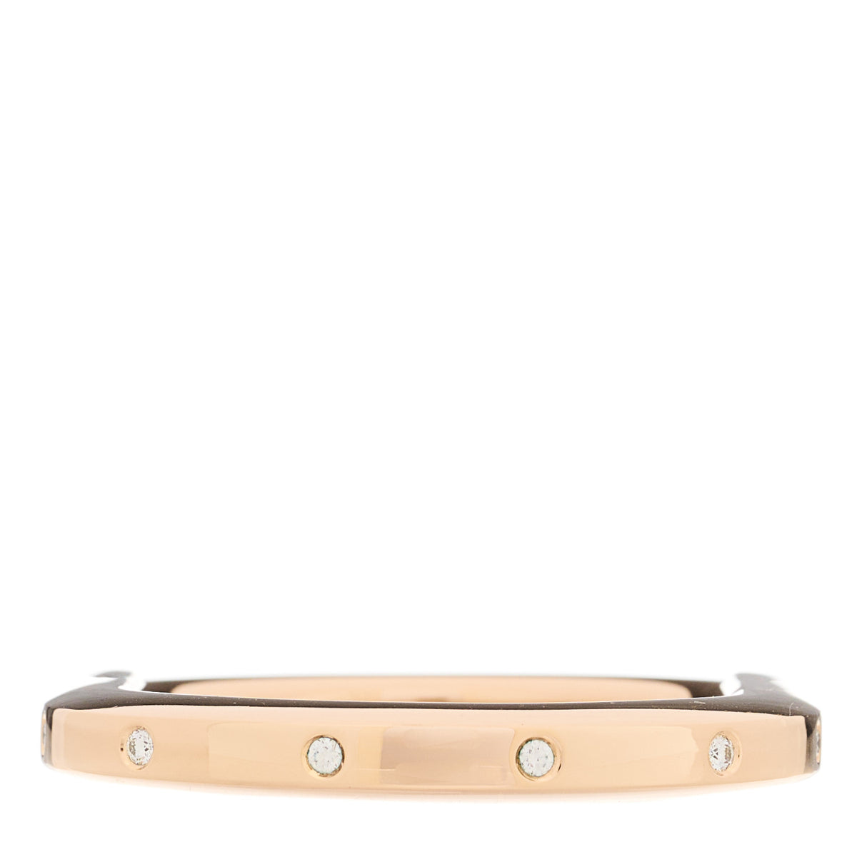 18K Rose Gold Diamond Tiffany Lock Bangle Bracelet