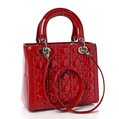 Christian Dior Patent Cannage Medium Lady Dior Red 3 of 8