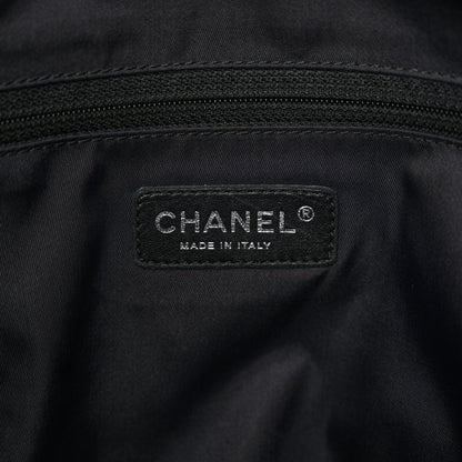 Chanel Coated Canvas Quilted Large Paris Biarritz Tote Black 6 of 10