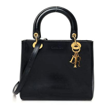 Christian Dior Glazed Calfskin Medium Lady Dior Black 1 of 15