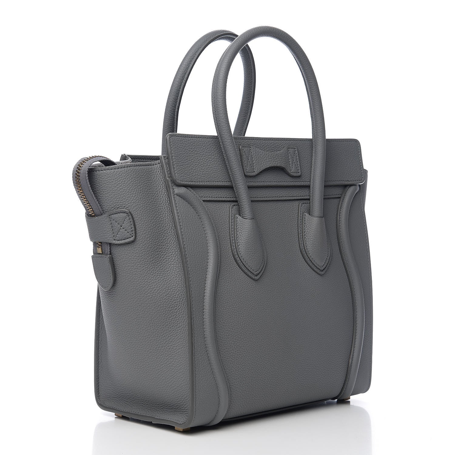 Celine Baby Drummed Calfskin Micro Luggage Kohl 2 of 8