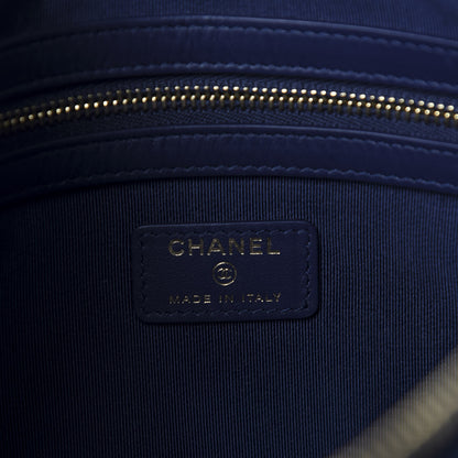 Chanel Denim Quilted Large 19 Cosmetic Case Blue 6 of 8