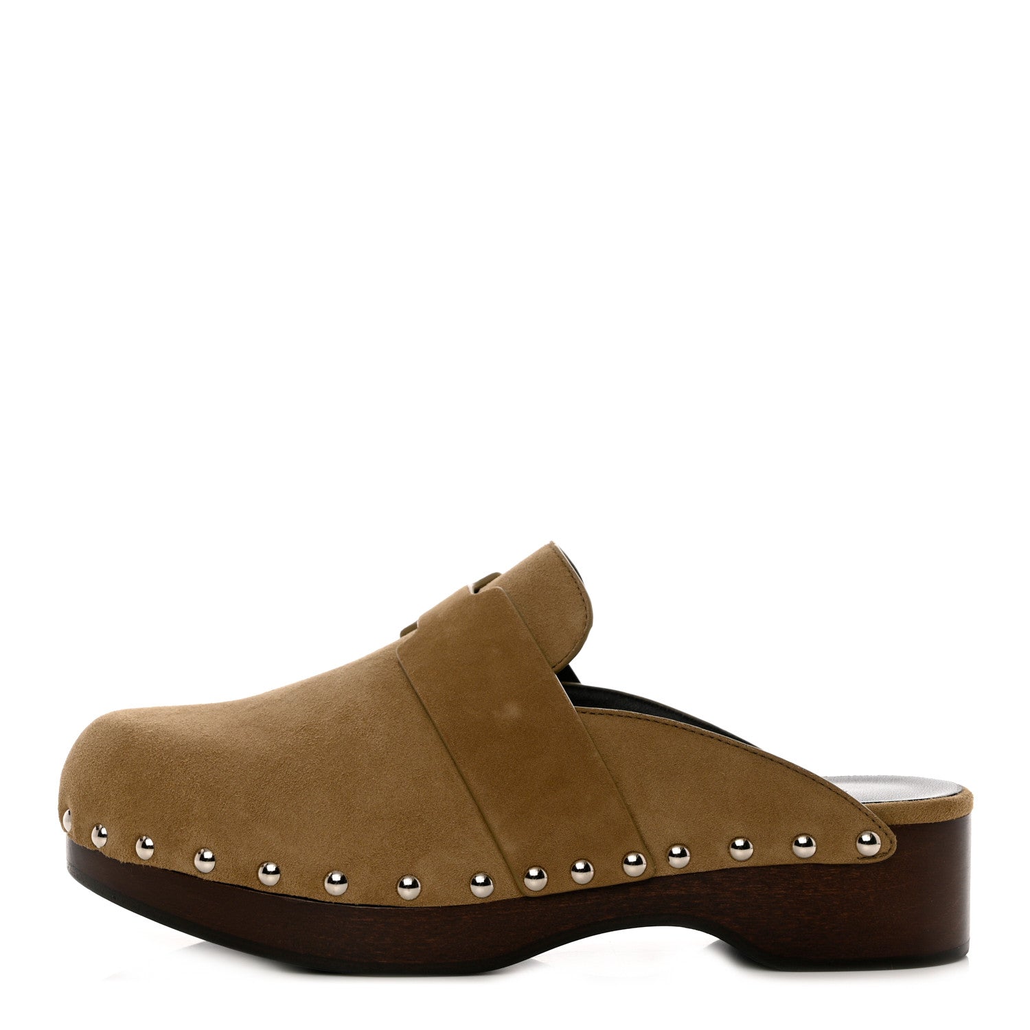 Hermes Suede Goatskin Calya Mules 36 Beige Gobi 1 of 7