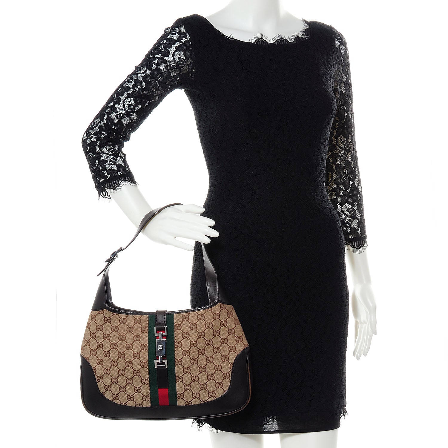 Gucci Monogram Web Jackie O Hobo 2 of 9