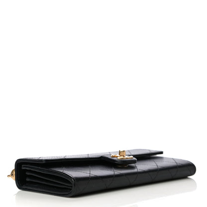 Chanel Goatskin Quilted Chic Pearls Clutch With Chain Black 3 of 15