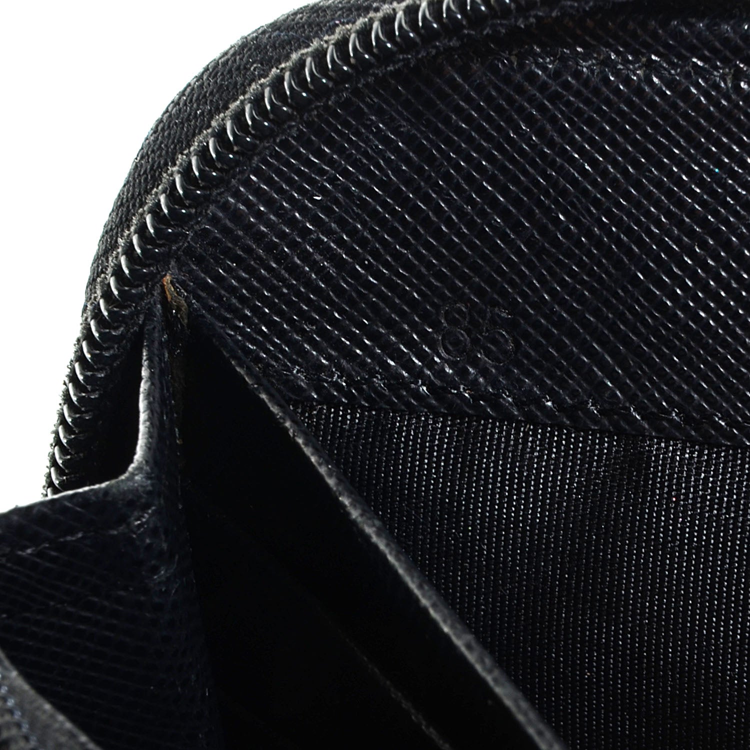 Prada Saffiano Triangle Zip Around Wallet Nero Black 9 of 9