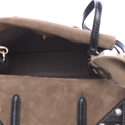 Fendi Agnello Old Shine Vitello Go Rain Small Flip Tote Black Marrone 6 of 10