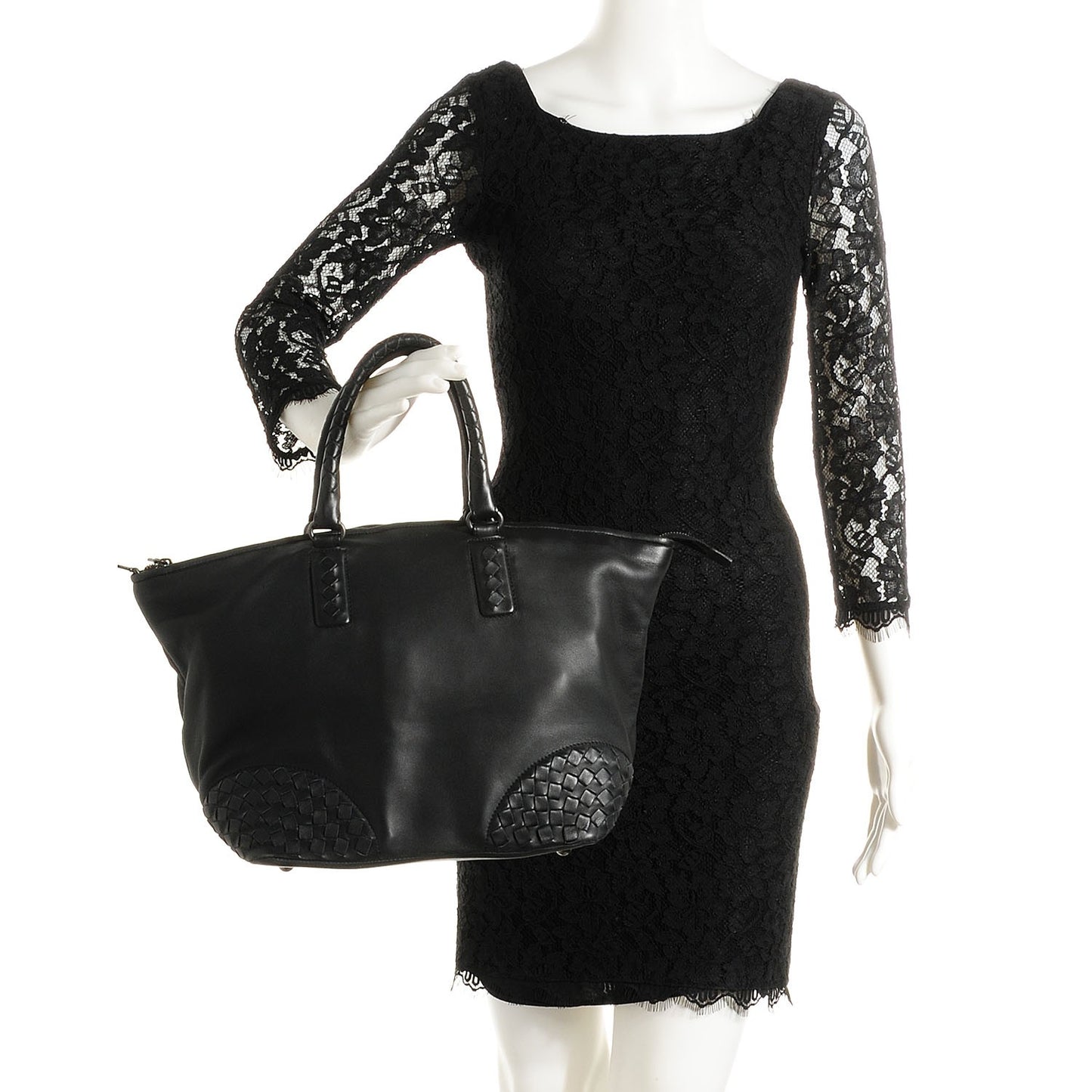 Nappa Intrecciato Woven Tote Nero Black
