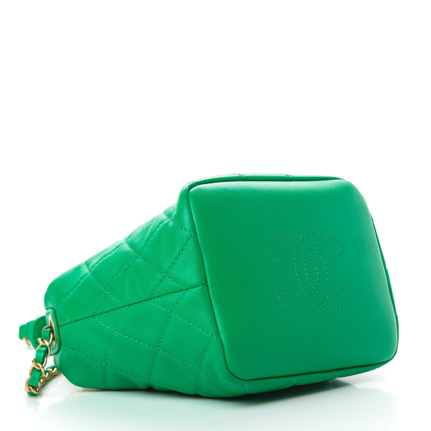 Chanel Lambskin Quilted Small Perfect Meeting Hobo Green 4 of 13