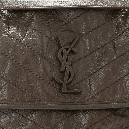 Saint Laurent Crinkled Calfskin Matelasse Monogram Medium Niki Chain Satchel Faggio 8 of 10