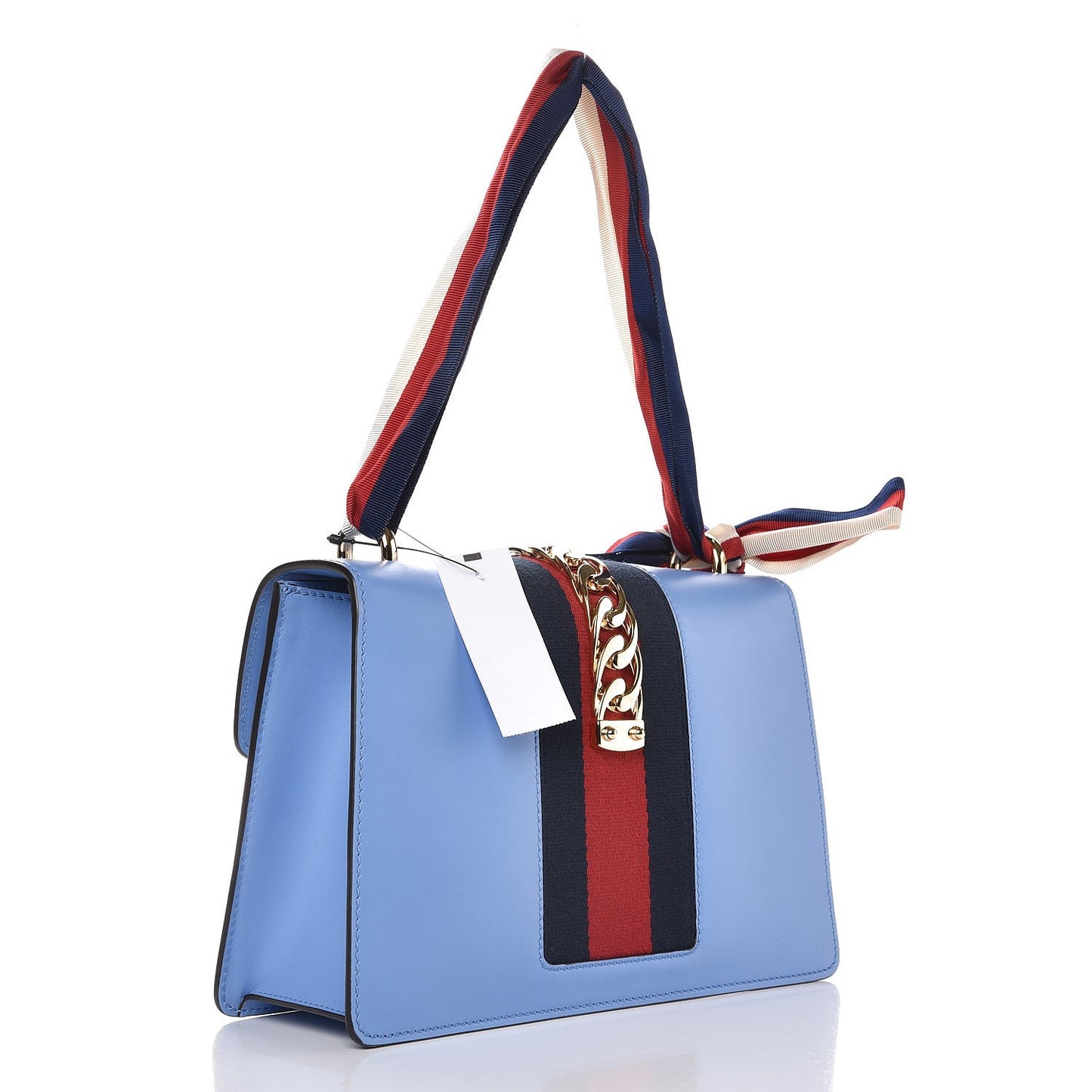 Calfskin Small Sylvie Shoulder Bag Clear Sky Blue