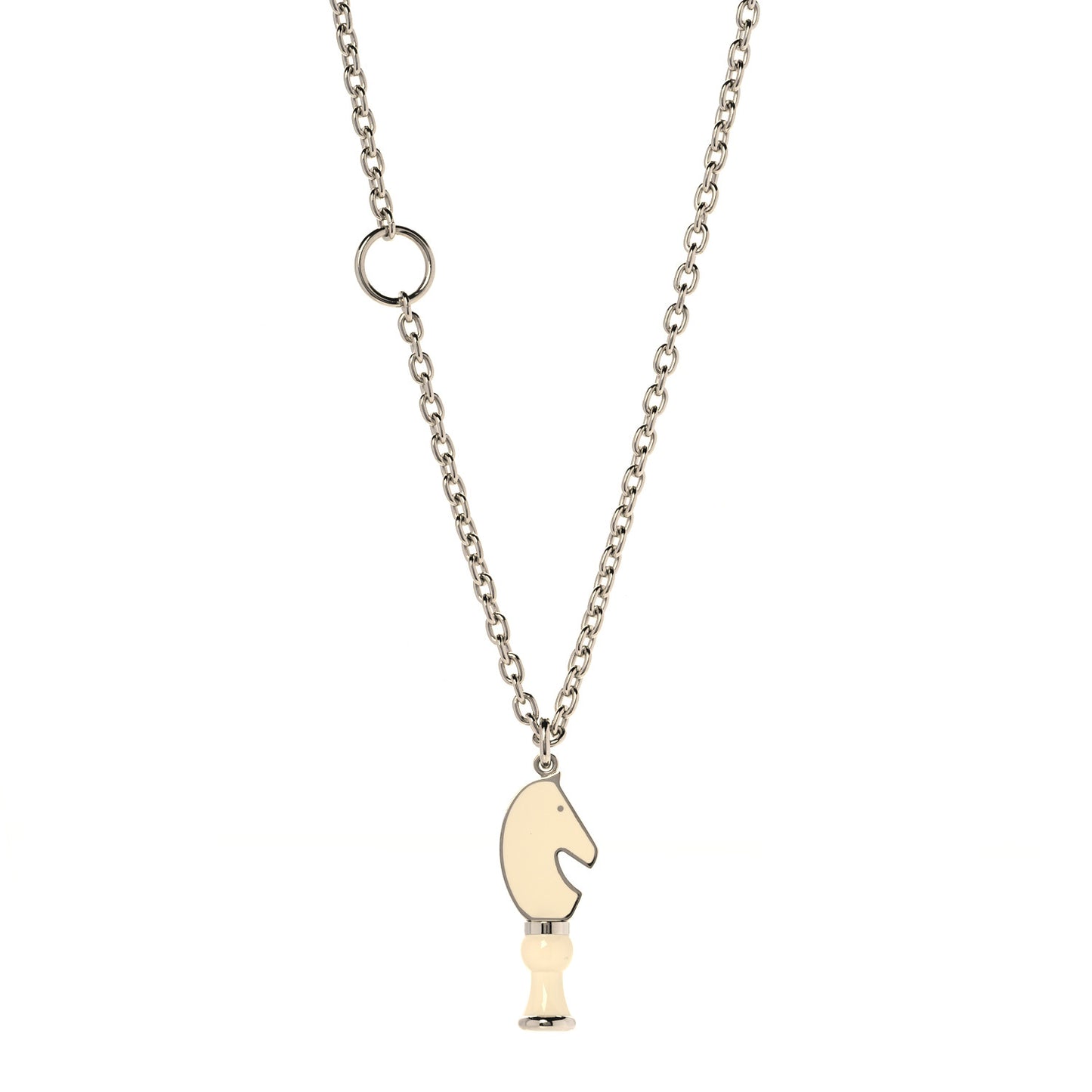 Lacquered Palladium Cavalier Necklace Craie