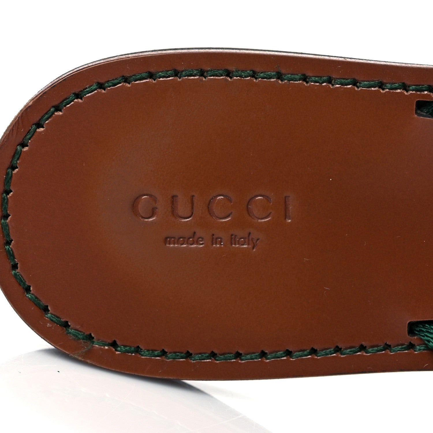 Gucci Nylon Calfskin Web Womens Thong Sandals 37 Green Red 7 of 8