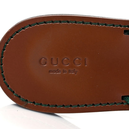 Gucci Nylon Calfskin Web Womens Thong Sandals 37 Green Red 7 of 8