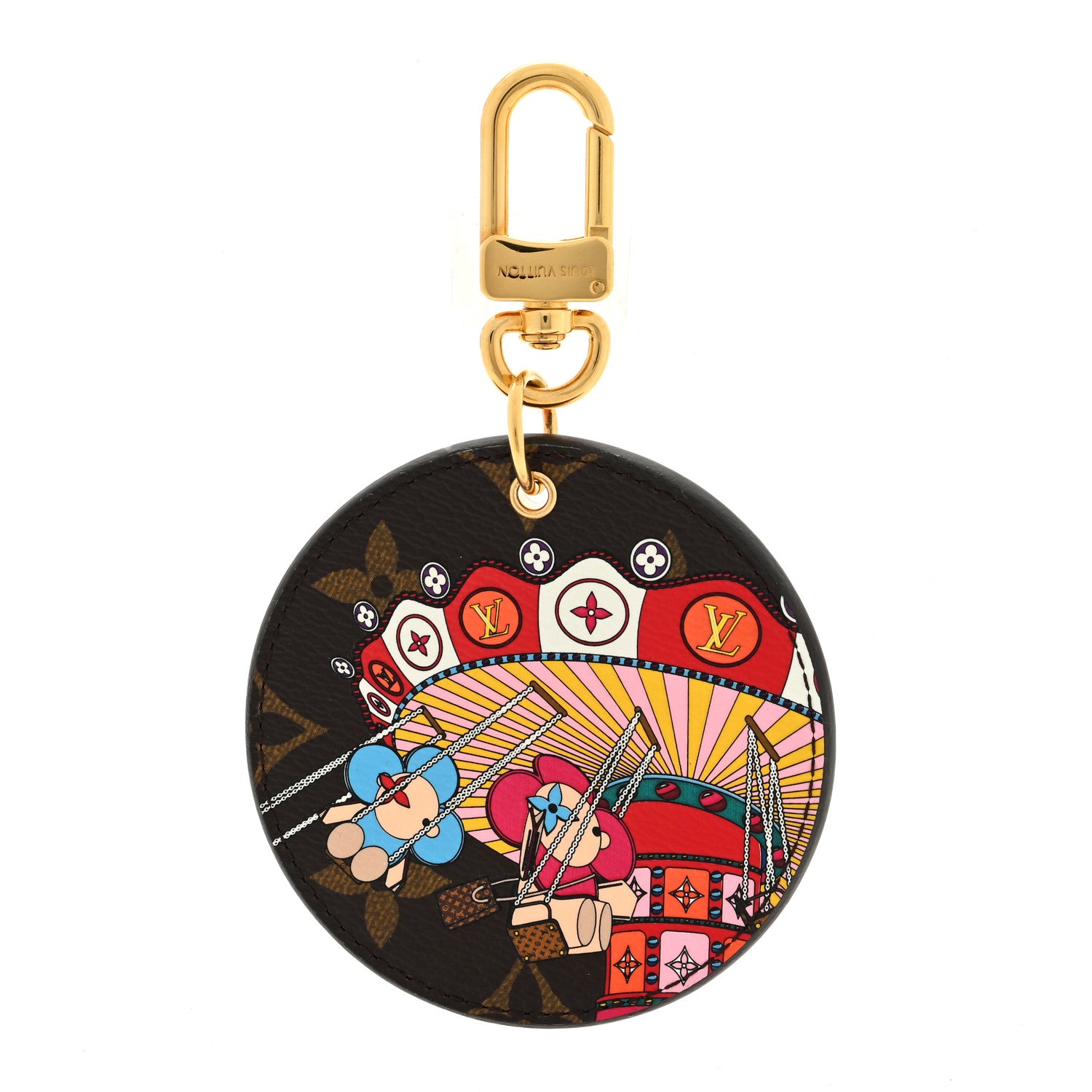 Louis Vuitton Monogram 2020 Christmas Animation Swing Ride Bag Charm Key Ring Pink Poppy 1 of 3