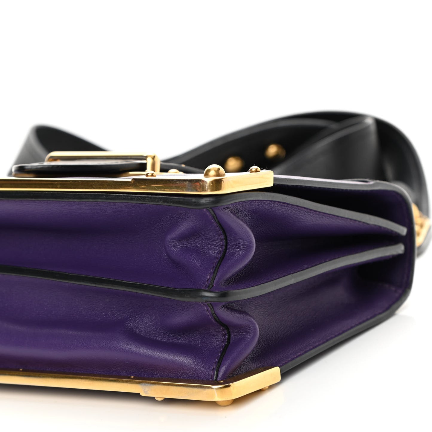 City Calfskin Saffiano Cahier Bag Purple Black
