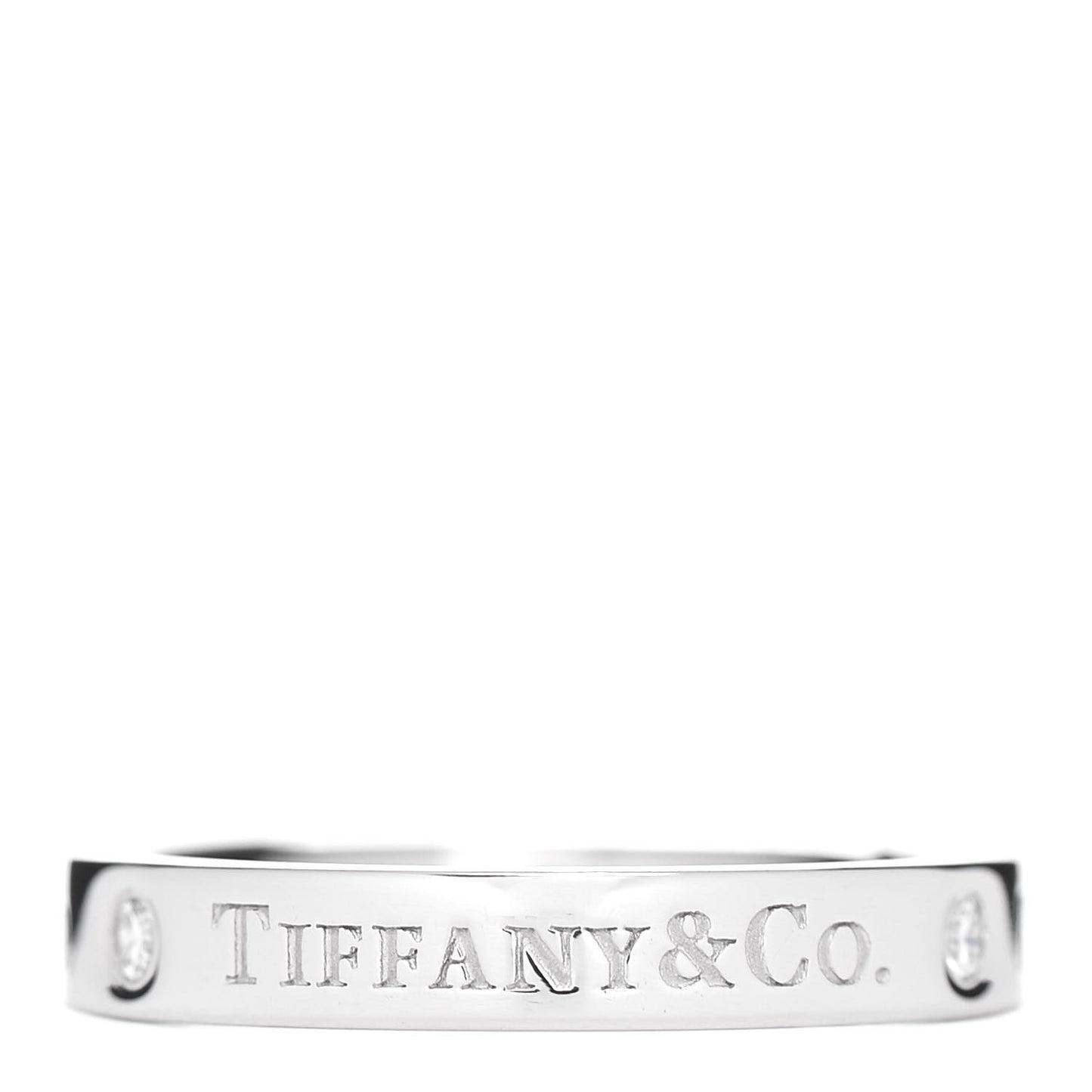 Platinum Diamond Logo Band Ring 49 5