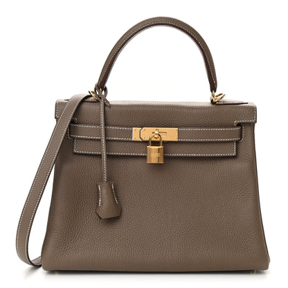 Hermes Togo Kelly Retourne 28 Etoupe 1 of 11