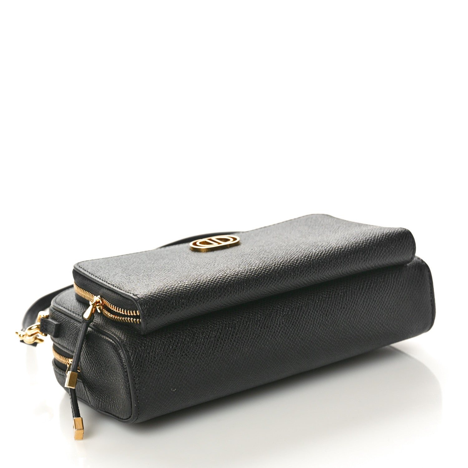Christian Dior Grained Calfskin Caro Double Pouch Black 4 of 10