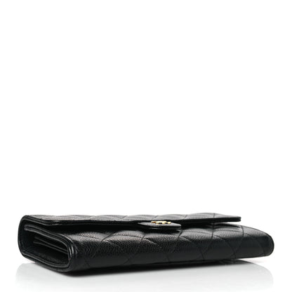 Chanel Caviar Quilted Long Flap Wallet Black 4 of 8