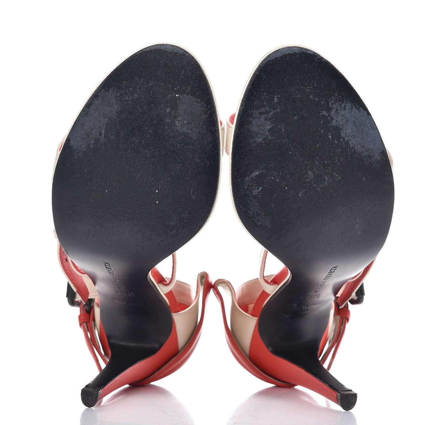 Calfskin Double Buckle Sandals 38.5 Stucco Fire