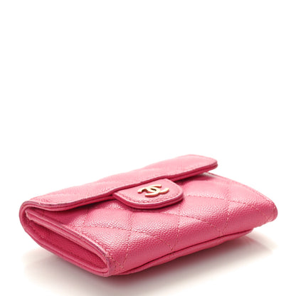 Chanel Caviar Quilted Flap Card Holder Wallet Pink 4 of 11